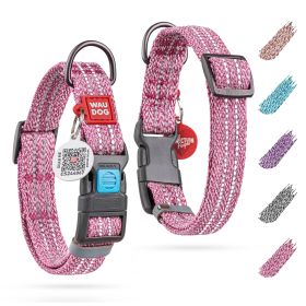 Reflective Cotton Dog Collar Eco Friendly Alt to Nylon Collar for Small Medium and Large Dogs Adjustable Male Female Dog Collar 14-23 inch Neck x