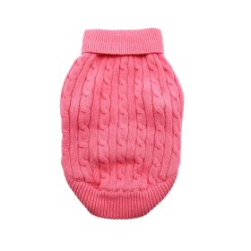 Dog Cable Knit 100% Cotton Sweater - Candy Pink (Option: 2X-Large)