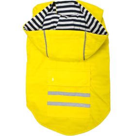 Slicker Raincoat with Striped Lining - Yellow (Option: Large)