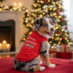 NEW - All I Want For Christmas Dog Shirt - Red (Option: 3X-Large)