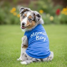 NEW - Mama's Boy Dog Shirt - Blue (Option: X-Small)