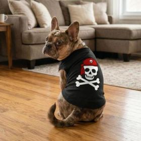 NEW - Pirate Skull with Red Bandana Dog Shirt - Jet Black (Option: Medium)